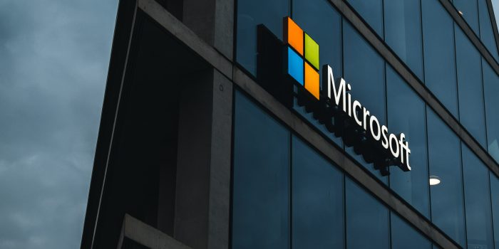 Microsoft Logo on building